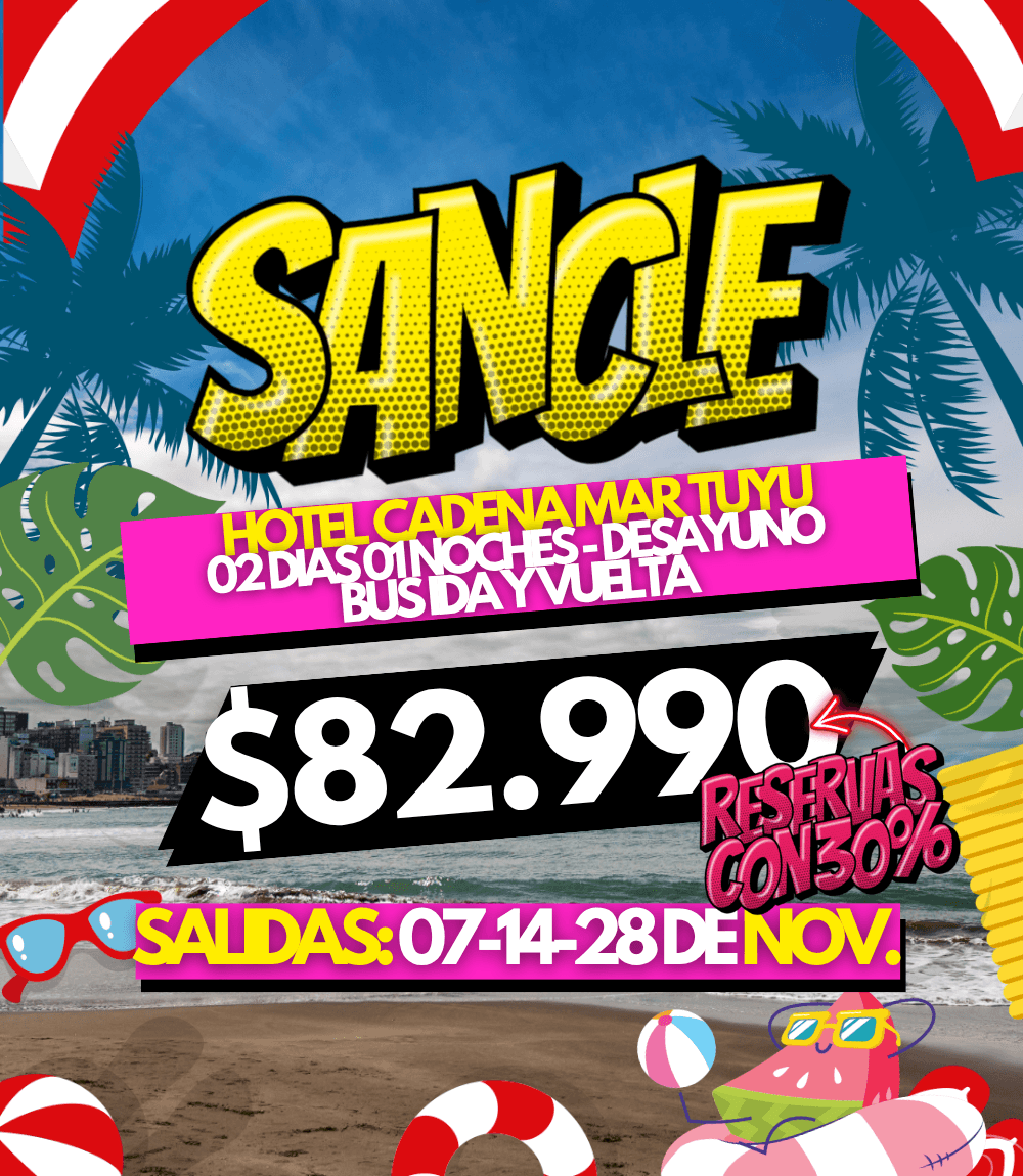 Promo de fin de semana en San Clemente con bus semicama, hotel y desayuno frente al mar - Viajes al Mejor Precio